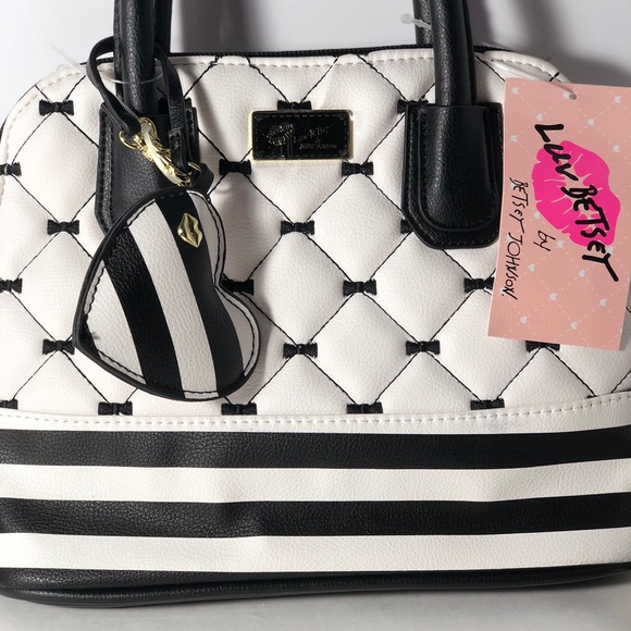 Betsey Johnson Handbags - NWT BlackWhite Quilted Luv BetseyJohnson
